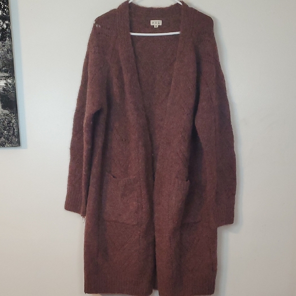 POL Wool Blend Oversized Cardigan Size Small Large Pockets BoHo Cozy Cabin - Picture 1 of 11